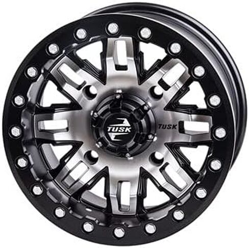 أربعة إطارات UTV شعاعية 32 × 10-15 Tusk MEGABITE شديدة التحمل مثبتة على عجلات Tusk TETON Beadlock - CAN-AM MAVERICK UTVs - نمط مسمار 4/137 - تتضمن صواميل العروة (مشغولة) in Saudi Arabia