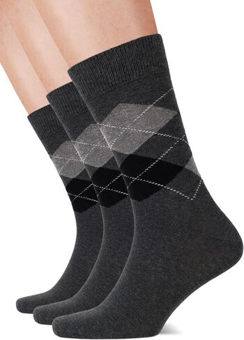 Men’s Colorful Argyle & Solid Dress Socks, Crew Length, Soft Cotton, Comfortable Socks for Men, US Size 8-12, 3 Pairs in Saudi Arabia
