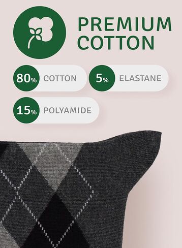 Men’s Colorful Argyle & Solid Dress Socks, Crew Length, Soft Cotton, Comfortable Socks for Men, US Size 8-12, 3 Pairs in Saudi Arabia