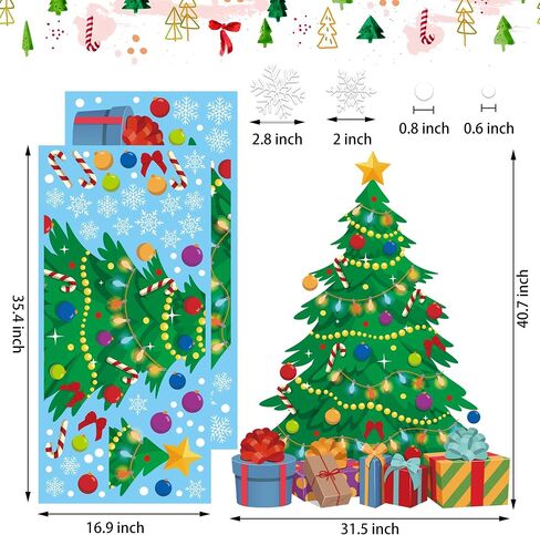 2 Sheet Christmas Tree Window Clings Extra Large Xmas Tree Snowflake Window Decals Stickers Reusable Double-Sided Christmas Windows Decorations for Xmas Winter Holiday Party Home Office Glass Decor in Saudi Arabia