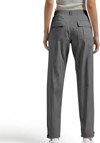 Work Pants Women High Waist Stretch Straight Leg Pants Casual Business Office Pant Trousers with Pockets in Saudi Arabia