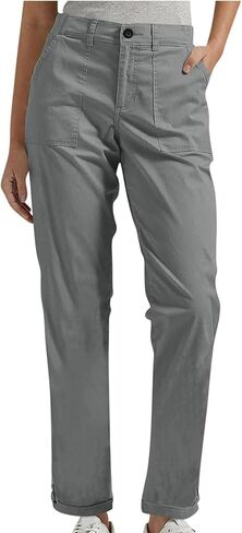 Work Pants Women High Waist Stretch Straight Leg Pants Casual Business Office Pant Trousers with Pockets in Saudi Arabia