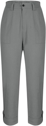 Work Pants Women High Waist Stretch Straight Leg Pants Casual Business Office Pant Trousers with Pockets in Saudi Arabia