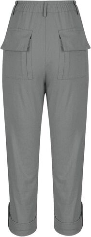 Work Pants Women High Waist Stretch Straight Leg Pants Casual Business Office Pant Trousers with Pockets in Saudi Arabia