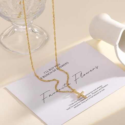 Cross Necklace For Women,14K Gold Plated Small Dainty Colorful Beaded Cubic Zirconia Double Layered Cross Pendant Choker Necklaces For Women,Christian Easter Religious Jewelry Gifts in Saudi Arabia