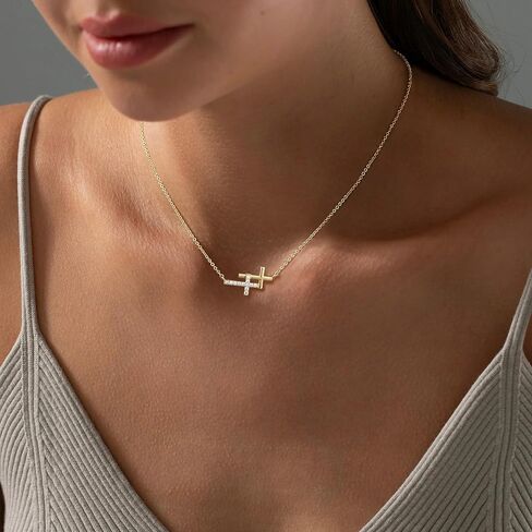 Cross Necklace For Women,14K Gold Plated Small Dainty Colorful Beaded Cubic Zirconia Double Layered Cross Pendant Choker Necklaces For Women,Christian Easter Religious Jewelry Gifts in Saudi Arabia