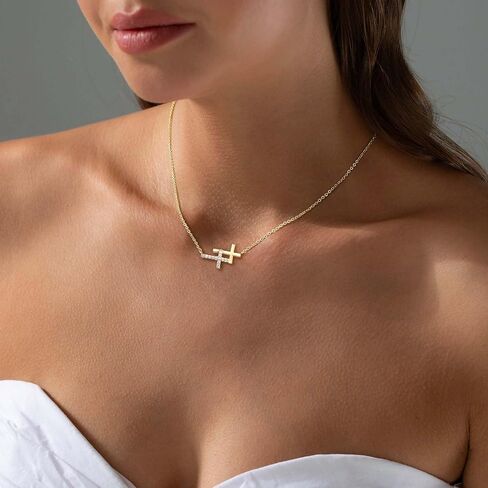 Cross Necklace For Women,14K Gold Plated Small Dainty Colorful Beaded Cubic Zirconia Double Layered Cross Pendant Choker Necklaces For Women,Christian Easter Religious Jewelry Gifts in Saudi Arabia