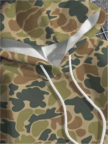SOLY HUX Hoodies for Men Camo Sweatshirt Drawstring Long Sleeve Pullover Tops with Pocket in Saudi Arabia