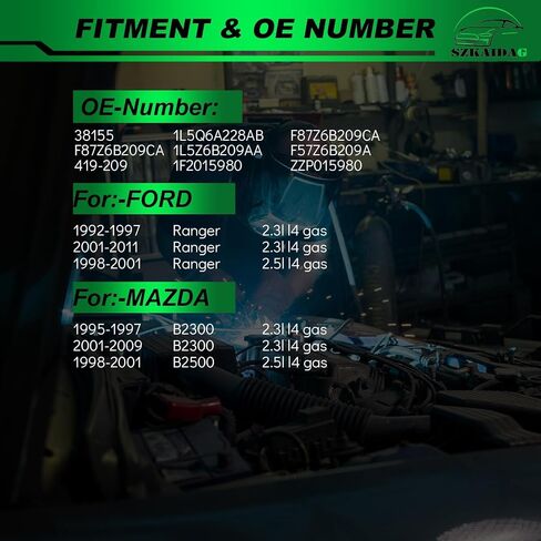 مجموعة شداد الحزام مع بكرة لـ: -Ford Ranger 1992-2011 لـ: -Mazda B2300 1995-2009 B2500 1998-2001 2.3L 2.5L OE# F87Z6B209CA 419-209 38155 1L5Q6A228AB 1L5Z6B209AA in Saudi Arabia