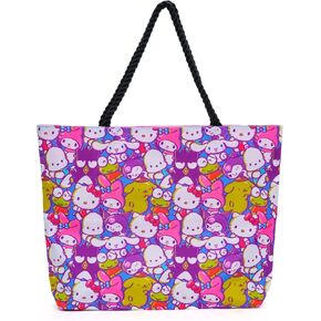 Hello Kitty Friends Tote Cinnamoroll Kuromi My Melody Keroppi Print Bag (Blue) in Saudi Arabia