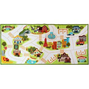 Kids City Play Rug, Educational Town Map Design with Buildings and Roads, Interactive Learning Mat,Classroom Rug in Saudi Arabia