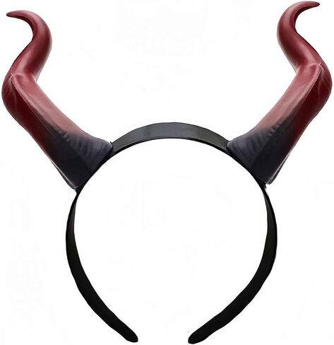 Devil Horns Headband for Women Men Red Halloween Hairband, Cosplay Costume Horn Hair Hoop, Gothic Devil Horn Hair Accessory for Halloween Parties, Rave, Cosplay in Saudi Arabia