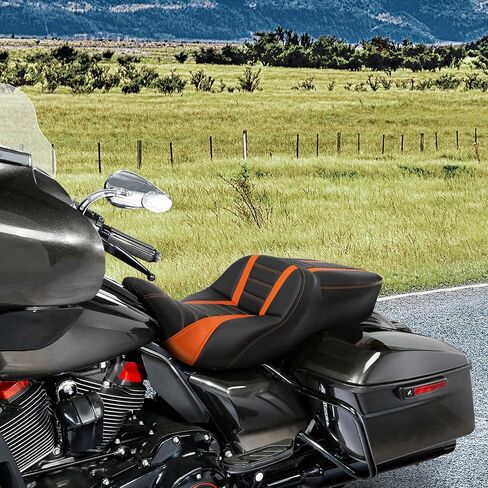 نسخة. مقعد راكب راكب جل من رايدر، مقعد ماسي 2-Up مناسب لدراجة Harley Touring Road King FLHR Street Glide FLHX Road Glide FLTRX 2009-2023 in Saudi Arabia