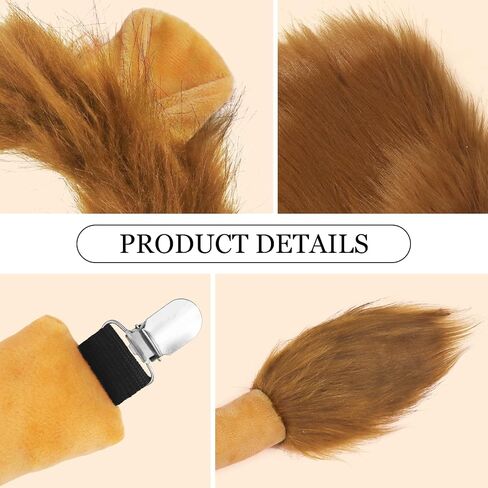 4pcs Lion Costume Set with Ears and Tail Headband Paw Gloves, Lion Costume for Adults Women Men Halloween Parties in Saudi Arabia