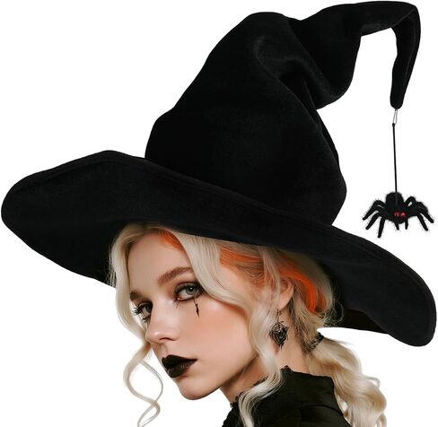 Black Witch Hat with Detachable Accessory Women Halloween Cosplay Costume in Saudi Arabia