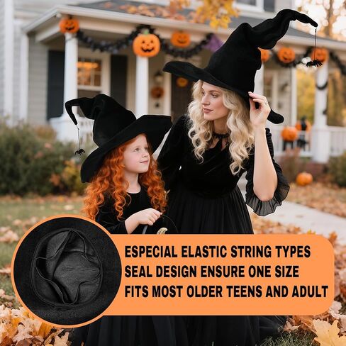 Black Witch Hat with Detachable Accessory Women Halloween Cosplay Costume in Saudi Arabia
