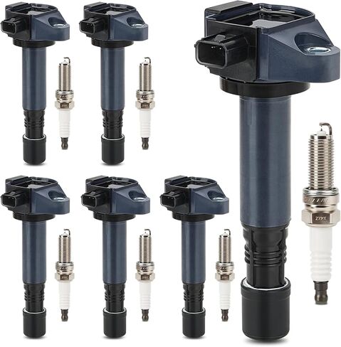 UF713 Ignition Coil & 97390 Double Iridium Spark Plug For 2013-2019 Honda Accord Odyssey Pilot Crosstour Ridgeline/Acura RDX RLX TLX V6 3.5L Replaces# 305205G0A01 in Saudi Arabia