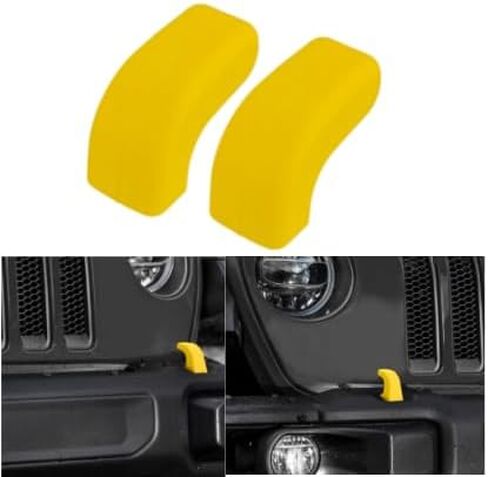 The Front Bumper Tow Hook Protection Cover is Compatible with Jeep Wrangler JK JL Gladiator and JT from 2007 to 2023 (Yellow) in Saudi Arabia
