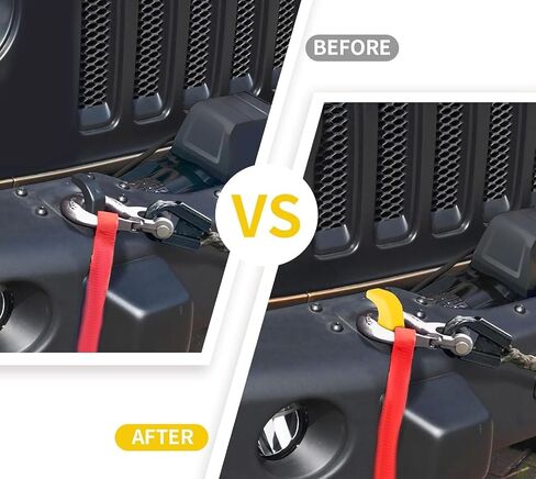 The Front Bumper Tow Hook Protection Cover is Compatible with Jeep Wrangler JK JL Gladiator and JT from 2007 to 2023 (Yellow) in Saudi Arabia