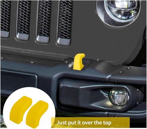 The Front Bumper Tow Hook Protection Cover is Compatible with Jeep Wrangler JK JL Gladiator and JT from 2007 to 2023 (Yellow) in Saudi Arabia