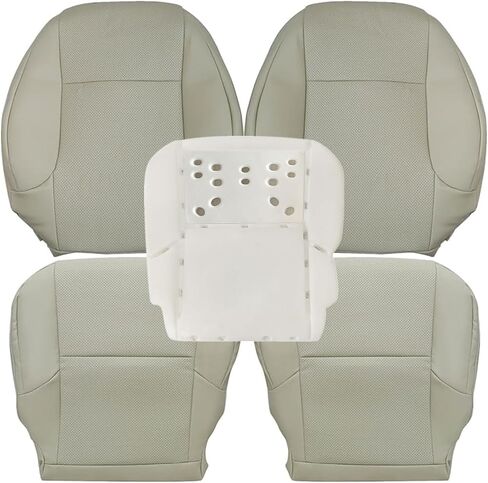 FZJDSD Ecru Tan Driver & Passenger Side Bottom & Top Lean Back Perforated Leather Seat Covers & Foam Cushion Compatible with Lexus GX460 2010 2011 2012 2013 2014 2015 2016 2017 in Saudi Arabia