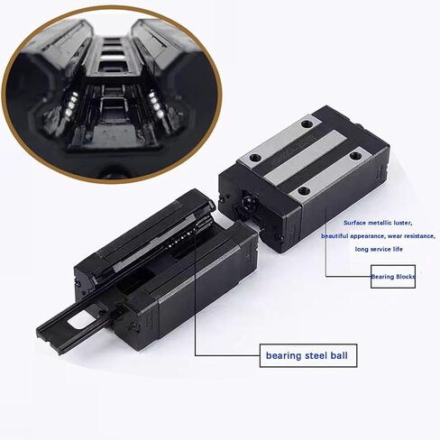 قطعتان من كتل المحمل HGW15، 15 مم HG15 حركة خطية كروية حاملة منزلق كتل CC لدليل الشريحة الخطي المربع السكك الحديدية HGW15 كبديل لجزء مجموعة CNC in Kuwait