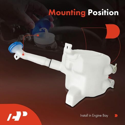 A-Premium Windshield Washer Reservoir Compatible with Select Honda Models - Fit 2007-2008, with (Cap/Washer Pump/Hose/Bracket) - Replace# 76840SAAE14 in Saudi Arabia