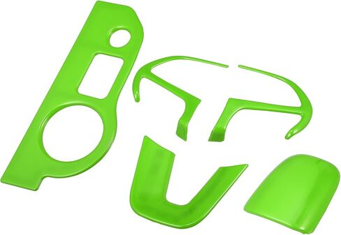 Steering Wheel Decoration Trim & Headlight Switch Panel Sticker & Gear Shift Knob Cover Kit for Dodge Charger Challenger 2015-2021 Interior Accessories Green Item Replacement in Saudi Arabia