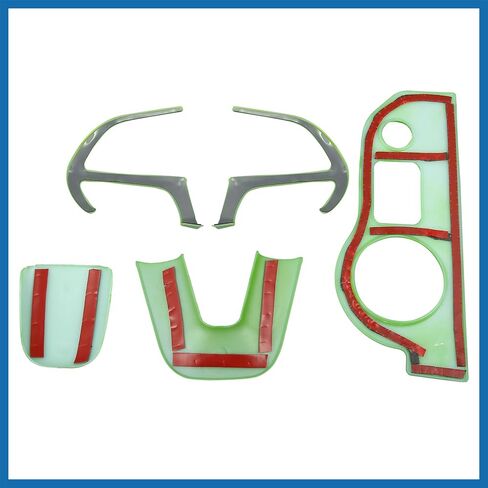 Steering Wheel Decoration Trim & Headlight Switch Panel Sticker & Gear Shift Knob Cover Kit for Dodge Charger Challenger 2015-2021 Interior Accessories Green Item Replacement in Saudi Arabia