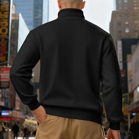 Mens Quarter Zip Pullover sweatshirt sweatshirt متماسك الأكمام الطويلة القميص البولو قميص البولو in Kuwait