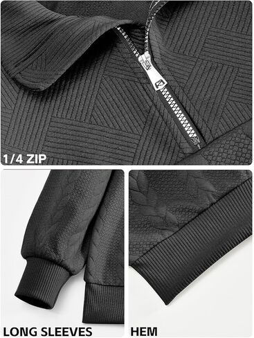 Mens Quarter Zip Pullover sweatshirt sweatshirt متماسك الأكمام الطويلة القميص البولو قميص البولو in Kuwait