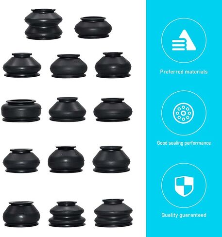 Tie Rod Boot, Tie Rod End Boot, Universal Ball Joint Head Dust Protection Cover, Rubber Dust Cover Kit, Car Suspension Steering Parts Accessories, Suitable to Most Vehicle (14PCS) in Saudi Arabia