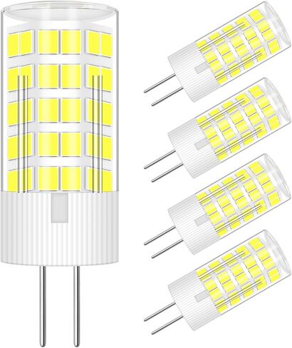 5 Pack G4 12V LED Light Bulbs, 4W (40w 30w Halogen Equivalent) Warm White 3000k AC DC 400 LM, G4 JC T3 Bi-Pin Base Bulb for Home and Landscape Lighting in Kuwait