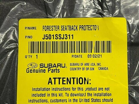 Subaru Rear Seatback Protector Black for 2022-2025 Forester Wilderness J501SSJ311 Genuine OEM in Saudi Arabia
