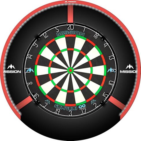 Mission Darts Torus 270 | Dart Board LED Lighting System with Easy Access to Dartboard Area for Unrestricted Play, Sand Blasted Black, Red, Blue, Green, Purple, Bronze and Silver Colours in Saudi Arabia