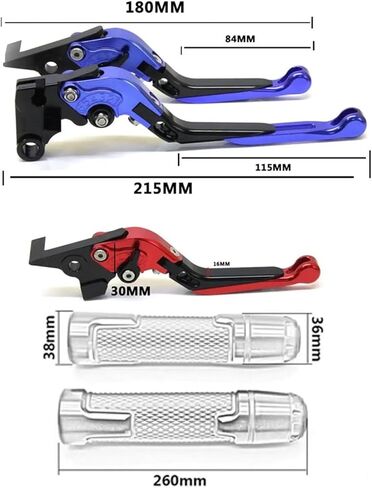Clutch Brake Handle for HONDA GROM MSX125 2014-2023 2022 2021 Folding Extendable CNC Moto Adjustable Clutch Brake Levers Handbar Grips(Half- Red) in Saudi Arabia