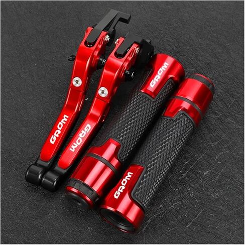 Clutch Brake Handle for HONDA GROM MSX125 2014-2023 2022 2021 Folding Extendable CNC Moto Adjustable Clutch Brake Levers Handbar Grips(Half- Red) in Saudi Arabia