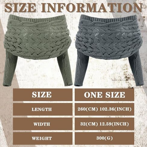 Geyoga 2 Pcs Scarf with Sleeves for Women Knitted Wrap Sweater Scarf with Sleeves Shrugs for Women Wrap Shawl in Kuwait