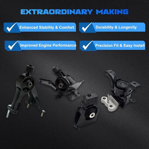 Engine Motor and Transmission Mount Kit 3Pcs Compatible with 2007-2014 Avalanche, Escalade, Escalade, Sierra, Silverado, Suburban, Tahoe, Yukon 5.3L 6.0L 6.2L Replace # A2638, A5365, A5365 in Kuwait