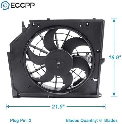 مروحة تبريد ECCPP متوافقة مع 2010-2017 لسيارة شيفروليه لـ Equinox / 2010-2017 لـ GMC للتضاريس، استبدل 20815894 22802004 25952785 25952813 ‎622720;621-456، مجموعة مروحة التبريد in Saudi Arabia