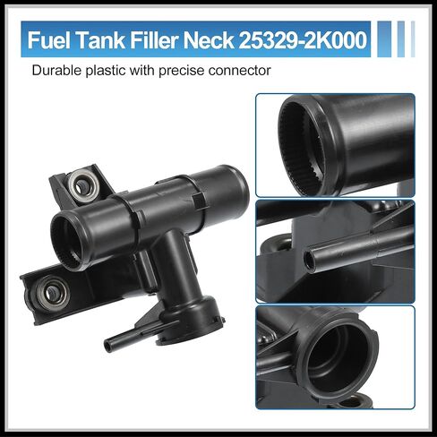 Engine Radiator Filler Neck with Fully Sealed Cap Replacement for Kia Soul 1.6L 2.0L Wagon 5 Door 2010-2011, No.25329-2K000/25330-3K000 Plastic Black 1Set in Saudi Arabia