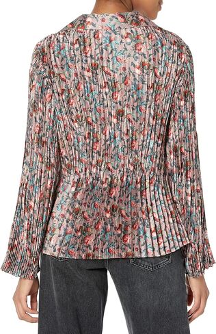 Vince Womens Berry Blooms Pleated Blouse in Saudi Arabia