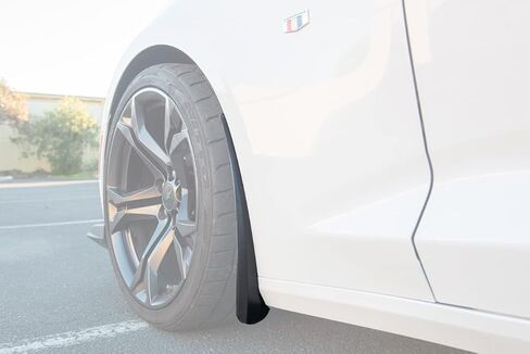 Replacement for 2016-Present Chevrolet Camaro All Models | GM Factory Extended Style ABS Plastic Texture Black Front Mud Flaps Splash Guard Pair in Saudi Arabia