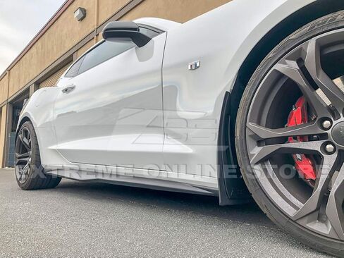 Replacement for 2016-Present Chevrolet Camaro All Models | GM Factory Extended Style ABS Plastic Texture Black Front Mud Flaps Splash Guard Pair in Saudi Arabia