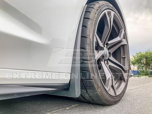 Replacement for 2016-Present Chevrolet Camaro All Models | GM Factory Extended Style ABS Plastic Texture Black Front Mud Flaps Splash Guard Pair in Saudi Arabia
