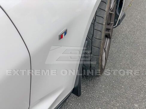 Replacement for 2016-Present Chevrolet Camaro All Models | GM Factory Extended Style ABS Plastic Texture Black Front Mud Flaps Splash Guard Pair in Saudi Arabia
