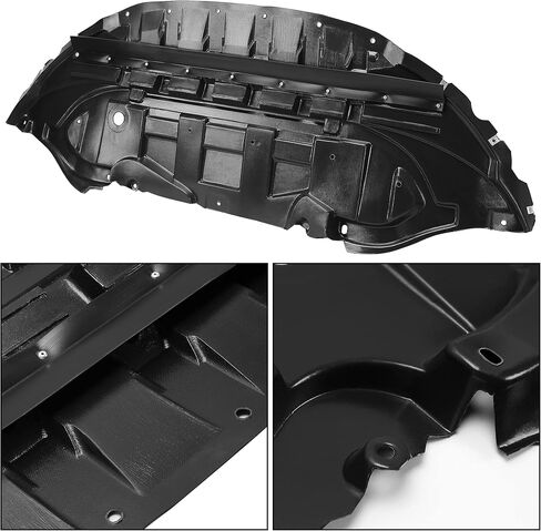 ECOTRIC Front Engine Splash Shield متوافق مع 2013-2014 Ford Mustang Base Convertible Coupe GT Convertible Coupe 3.7L 5.0L W/O استبدال إصدار كاليفورنيا لDR3Z17626B، FO1228130 in Saudi Arabia