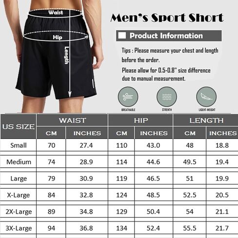 Men's Workout Athletic Shorts Quick Dry Men Lightweight Sports Gym Shorts with Zipper Pockets for Daily Wearing in Saudi Arabia