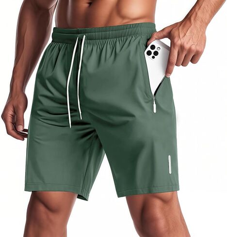 Men's Workout Athletic Shorts Quick Dry Men Lightweight Sports Gym Shorts with Zipper Pockets for Daily Wearing in Saudi Arabia