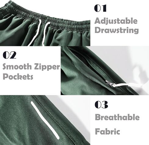 Men's Workout Athletic Shorts Quick Dry Men Lightweight Sports Gym Shorts with Zipper Pockets for Daily Wearing in Saudi Arabia